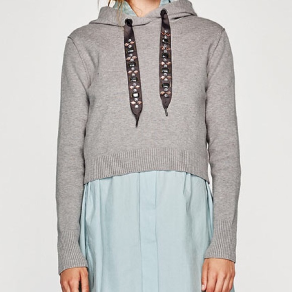 zara knitted hoodie